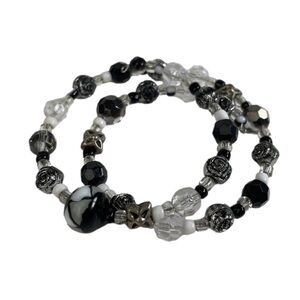 Black White Grey Clear Coil Bracelet